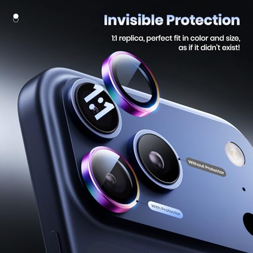 Hoerrye for iPhone 17 Pro Max/17 Pro Camera Lens Protector - [Top 9H+ Tempered Glass - 12FT Military Grade] HD Camera Screen Protector Cover Accessories Case Friendly,Colorful - Image 4