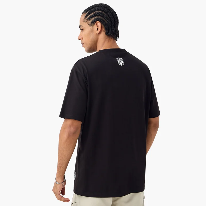 SP Characters NFL Print Crew Neck T-shirt with Short Sleeves