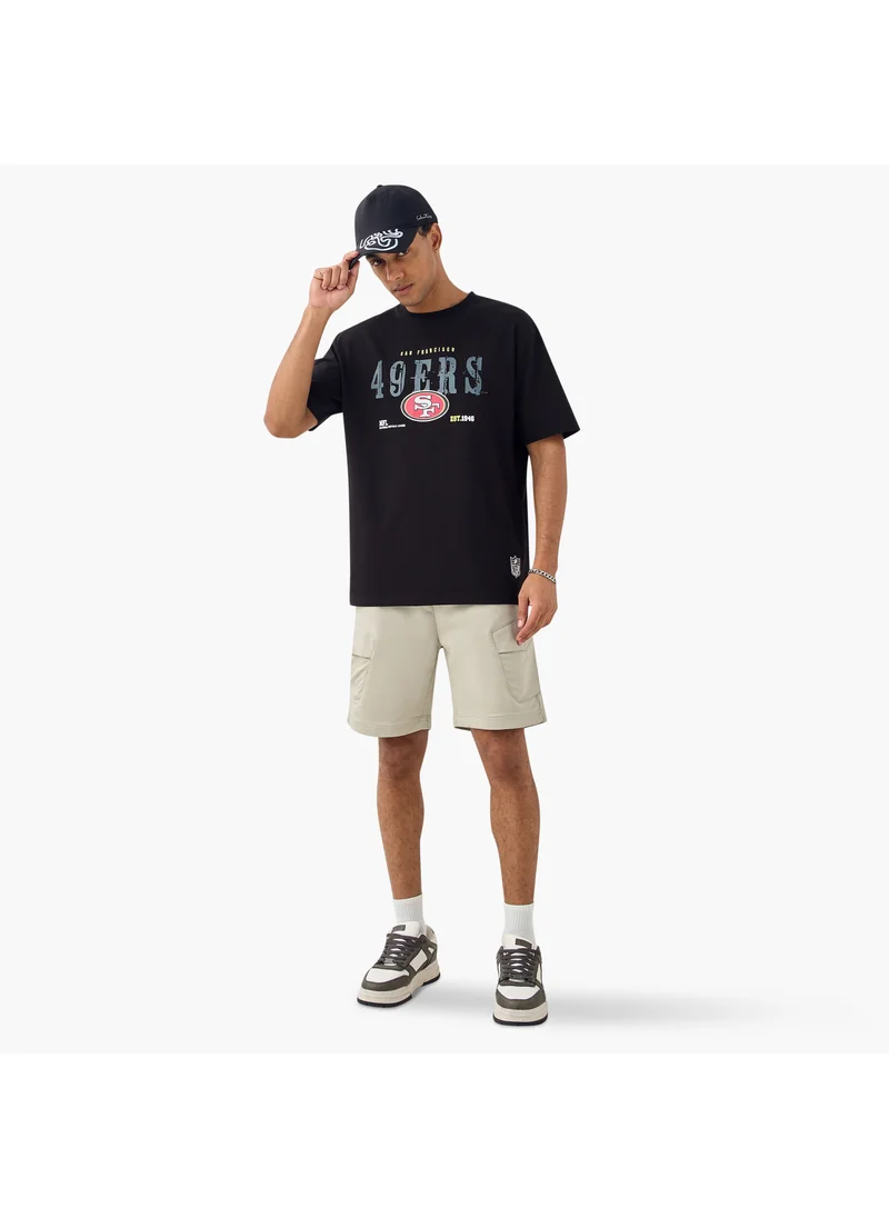 اس بي كاركترز NFL Print Crew Neck T-shirt with Short Sleeves