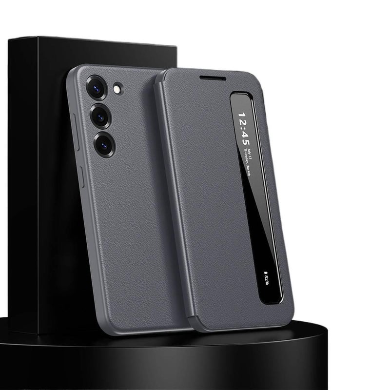غطاء واقي بPC باللون رمادي لـ Samsung S26 Ultra / Samsung S26 مع تصميم قابل للطي وغطاء ذكي مع وظيفة السكون/التشغيل مع مقاوم للبصمات للتنقل اليومي سهل التخزين للمكتب - Image 1