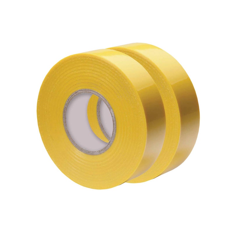 Xtricity Vinyl Yellow Electrical Tape 3/4 inch x 66 Ft for Electrical Insulation, Wire Bundling and DIY Repairs – Durable, Stretchy, General Purpose – Up to 600V (2 Pack) - Image 1
