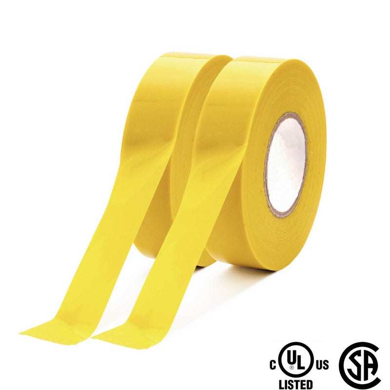 Xtricity Vinyl Yellow Electrical Tape 3/4 inch x 66 Ft for Electrical Insulation, Wire Bundling and DIY Repairs – Durable, Stretchy, General Purpose – Up to 600V (2 Pack) - Image 3