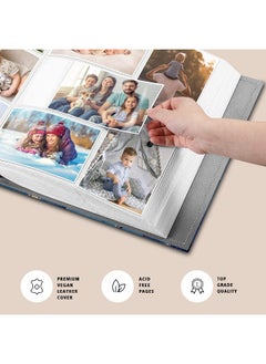 Fintie Fintie Photo Album 4x6 Photos - 600 Pockets Large Capacity Photo Book Cover for Family Wedding Anniversary Baby Vacation Pictures, Ocean Marble  - Image 3
