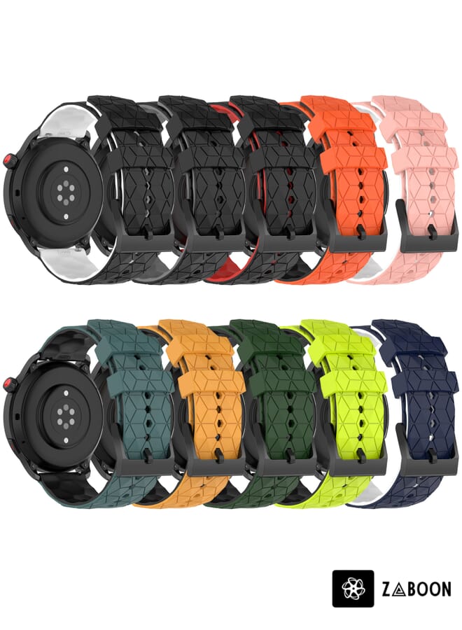 Zaboon Xiaomi MI Watch S1 Active 22mm Football Pattern Two-Color Silicone Watch Band - Image 4