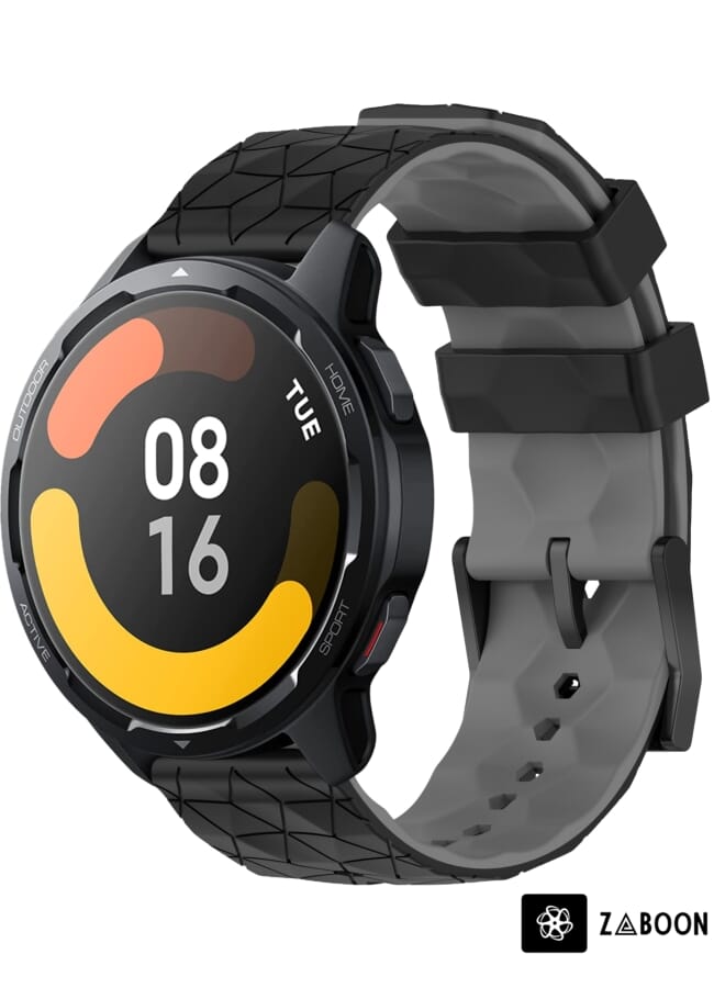 Zaboon Xiaomi MI Watch S1 Active 22mm Football Pattern Two-Color Silicone Watch Band - Image 1