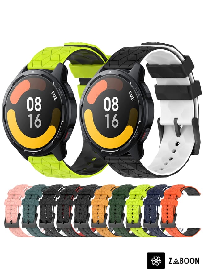 Zaboon Xiaomi MI Watch S1 Active 22mm Football Pattern Two-Color Silicone Watch Band - Image 3