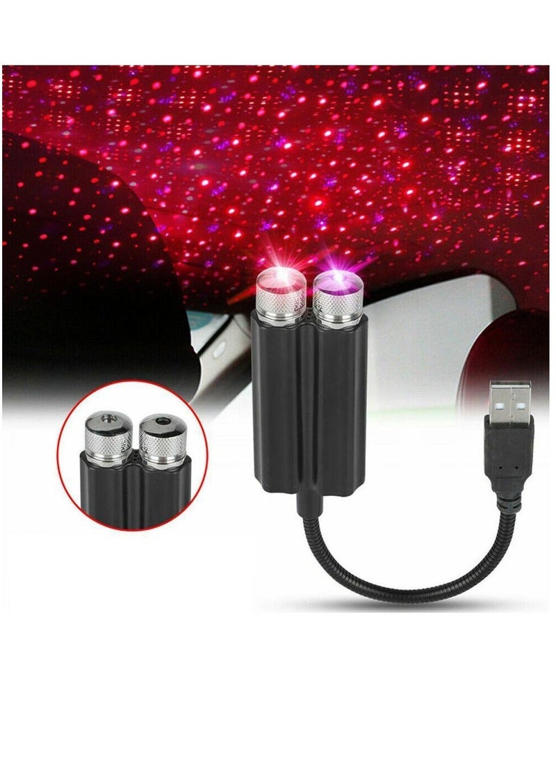 Car Roof Dual Star Light Interior LED Starry Atmosphere Ambient Projector USB Decoration Night Home Decor Galaxy Lights - Image 1
