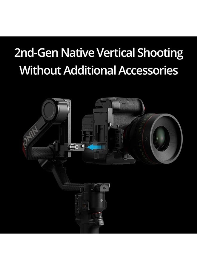 dji - RS 4 Pro, 3-Axis Gimbal Stabilizer for DSLR & Cinema Cameras Canon/Sony/Panasonic/Nikon/Fujifilm, 2nd-Gen Native Vertical Shooting, 4.5kg (10lbs) Payload, Dual Focus & Zoom Motors - Image 1
