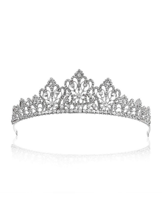 SAMKY Filigree Flower Design Rhinestone Crystal Bridal Tiara Crown T1026  - Image 2