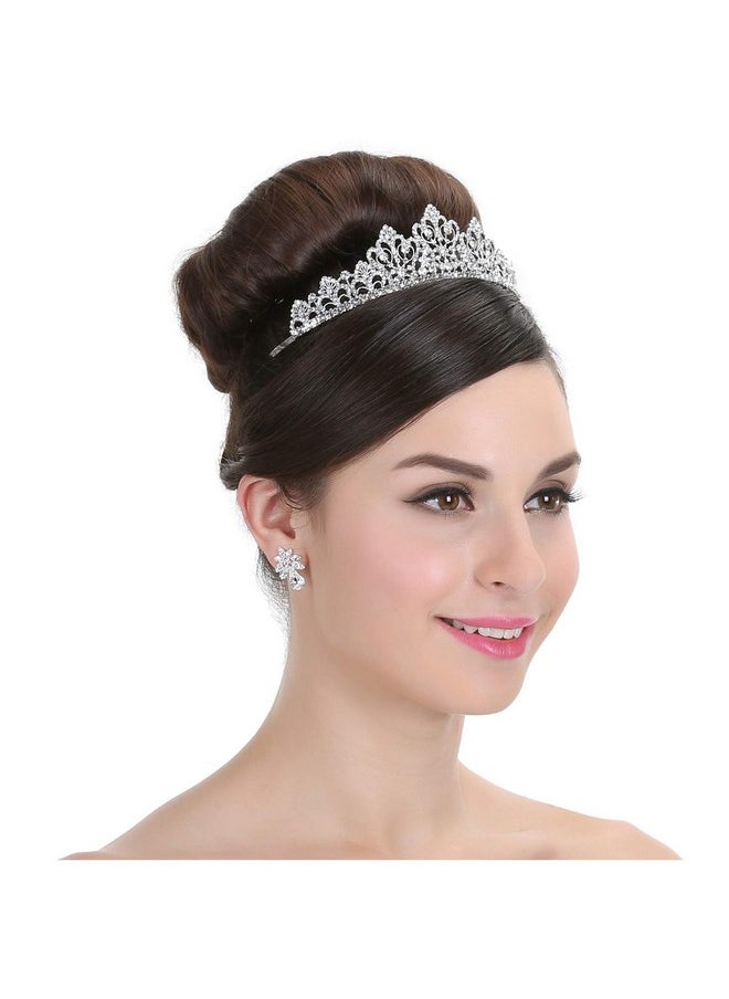SAMKY Filigree Flower Design Rhinestone Crystal Bridal Tiara Crown T1026  - Image 1