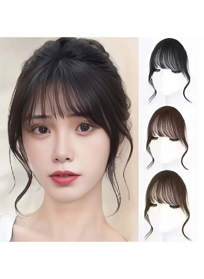 شعر مستعار اصطناعي مجعد مقاوم للحرارة أسود 10 بوصة كعكة مزدوجة مع مقدمة شعر ستايل أنمي - Image 1
