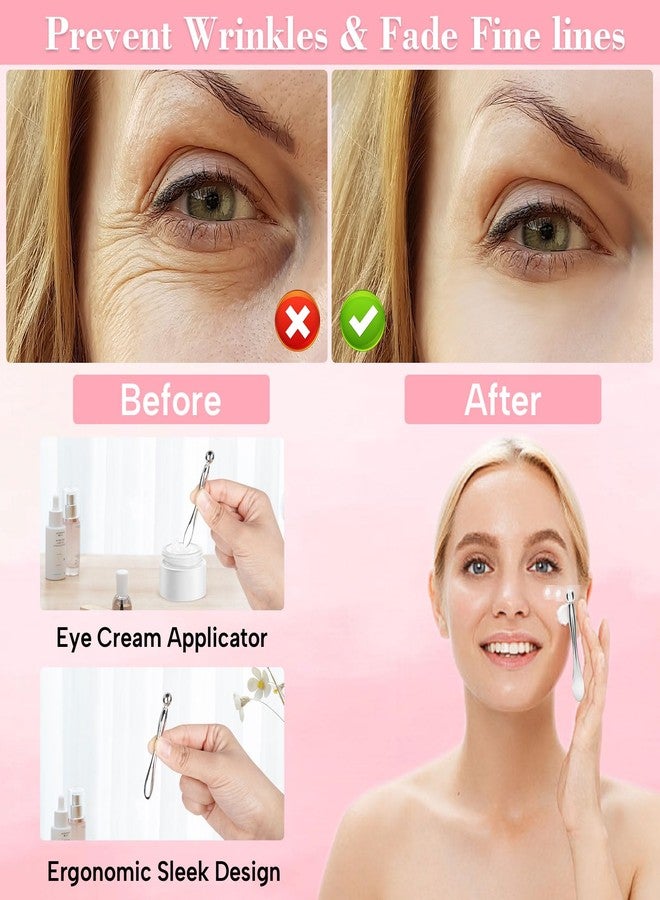 Sonfon Under Eye Patches, Reusable Under Wrinkle Silicone Mask Pink, Plump Fine Lines & Wrinkles with Metal Eye Cream Applicator, Tin Case - Image 4