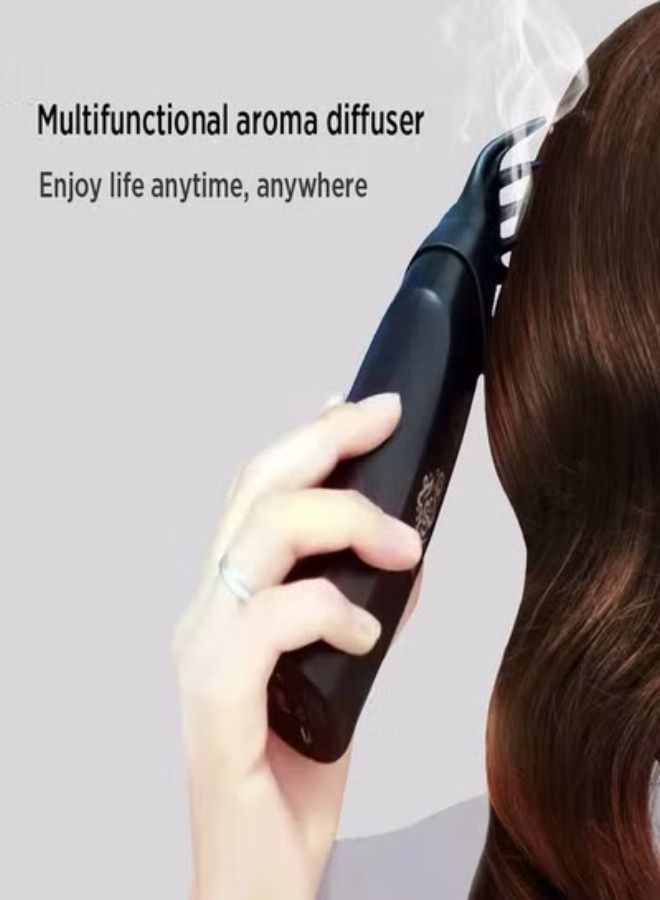 ACLIX Bukhoor Smart Portable Multifunction Comb Hair Incense Burner Handheld And USB Rechargeable Hair Care Electric Comb Black - Image 3