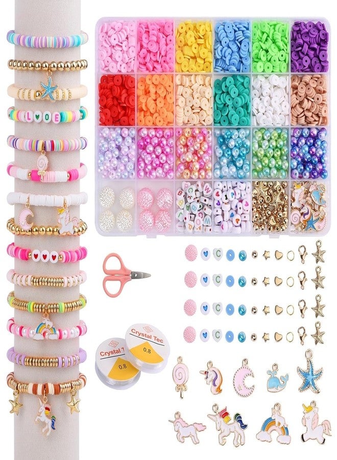 TICJUB Bracelet Making Kit for Girls | DIY Jewelry Making Craft Set with Unicorn Charms, Clay Beads & Pendants | Creative Gift & Fun Activity Toy - Image 1