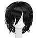 S-noilite Unisex Short Black Wig Women Mens Male Short Fluffy Layered Pixie Wigs for Anime Comic Cons Cosplay Halloween Party Costume Straight Synthetic Hair Wig - Image 2