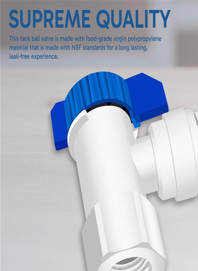 Metpure Quick Connect Tank Ball Valve with Gasket For Water Purification Systems And Reverse Osmosis System Pressurized Water Storage Tank (1/4" Female NPT x 3/8" OD Quick Connect) - Image 4