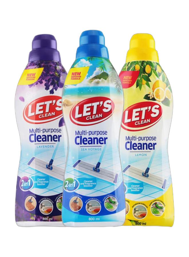 LET'S CLEAN Multi-purpose Cleaner Assorted 800ml, Pack of 3 - Image 1