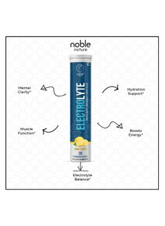 noble nature Electrolyte 20x2 Effervescent Tablets - With Sodium, Potassium, Magnesium, Calcium, Vitamin C, B6, B12, & Zinc - Sugar-Free, Vegan, Keto-Friendly - Lemon Flavor  - Image 4