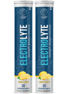 noble nature Electrolyte 20x2 Effervescent Tablets - With Sodium, Potassium, Magnesium, Calcium, Vitamin C, B6, B12, & Zinc - Sugar-Free, Vegan, Keto-Friendly - Lemon Flavor  - Image 1