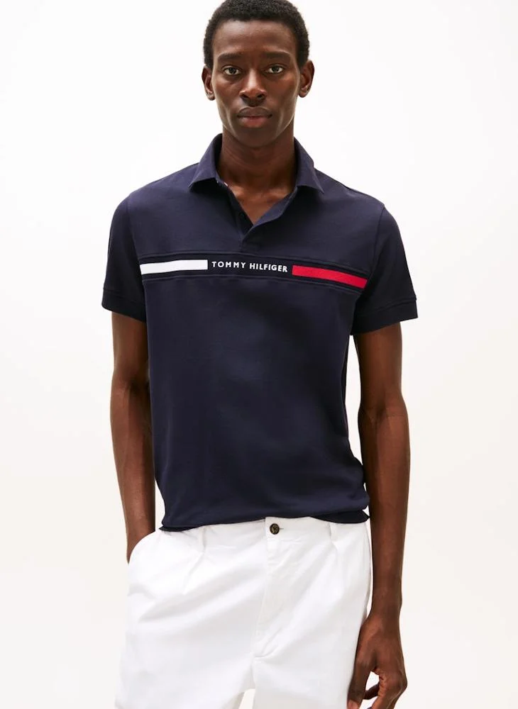 Regular Fit Logo Insert Pique Polo Shirt