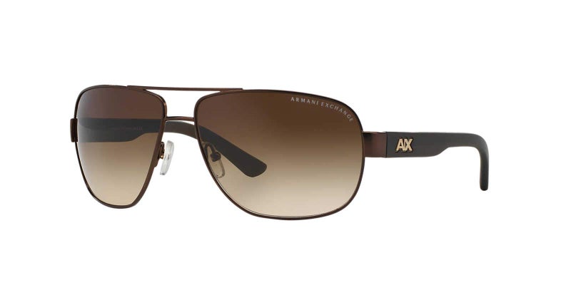 Armani Exchange A|X ARMANI EXCHANGE Men's AX2012S Rectangular Sunglasses, Matte Brown/Brown Gradient, 62 mm - Image 1