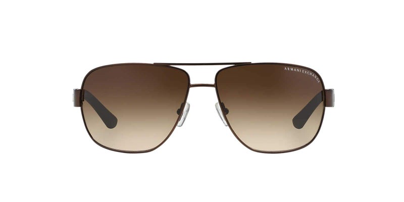 Armani Exchange A|X ARMANI EXCHANGE Men's AX2012S Rectangular Sunglasses, Matte Brown/Brown Gradient, 62 mm - Image 2