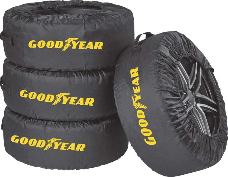 GOODYEAR Tyre bags made of 600D polyester for transporting, storage of tyres, UV protection, water-repellent, black, set of 4 Multi-demand satisfied design - Image 1