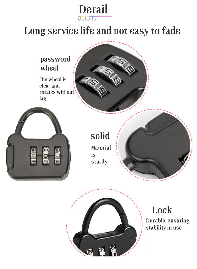 Ocean Luggage Combination Locks,3pc Combination Padlock with Alloy Body TSA Lock for Travel Bag, Suit Case, Lockers, Gym, Bike Locks or Other （3pc） - Image 3
