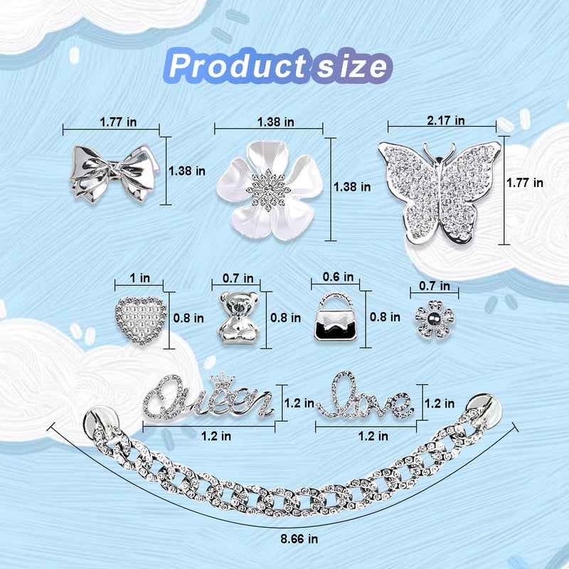 Everfunny Charms for Bogg Bag,Pearls,Butterfly Flowers and Chain for Bogg Bag Accessories Charms(20 pcs) - Image 4