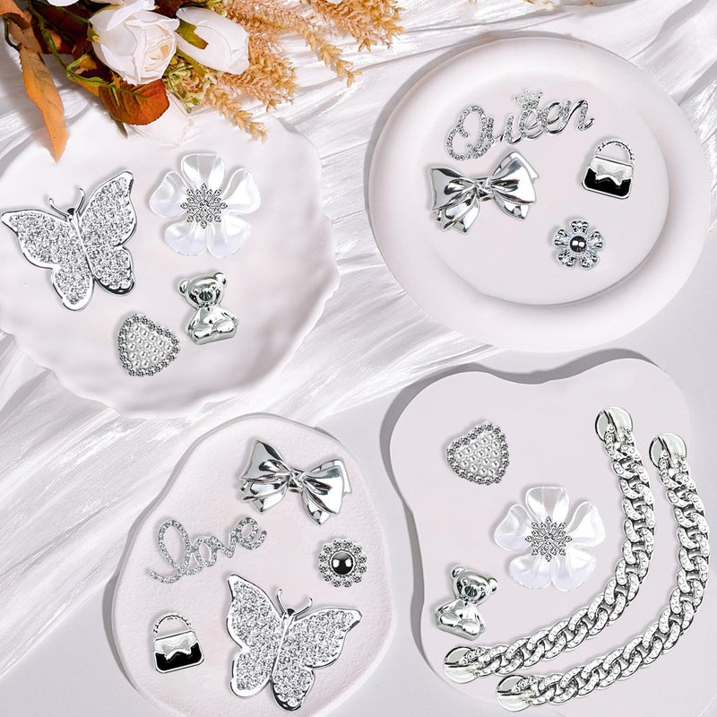 Everfunny Charms for Bogg Bag,Pearls,Butterfly Flowers and Chain for Bogg Bag Accessories Charms(20 pcs) - Image 3
