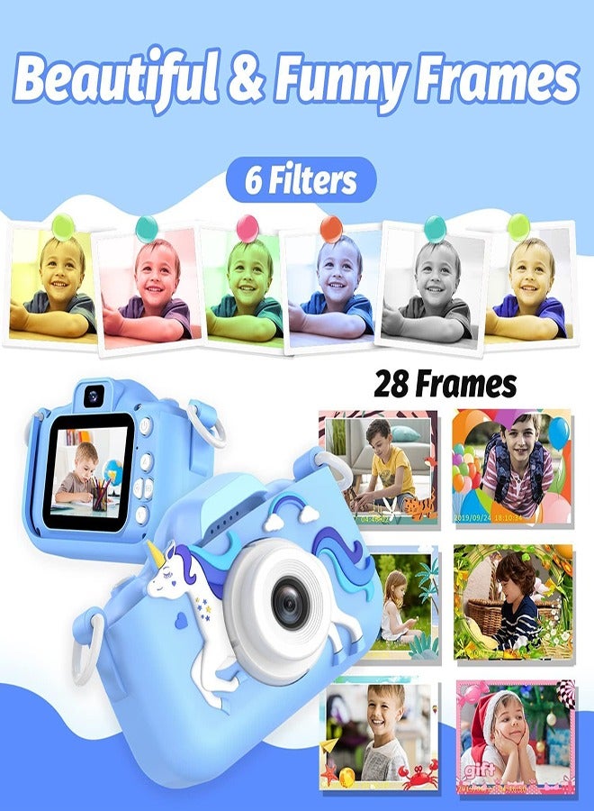 DMG TECH 1080P HD Children's Camera 32GB Card 40MP Children's Digital Camera 3-12 Years Old Boy Birthday Gift (Blue) - Image 4