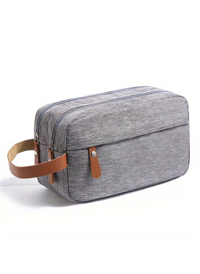 O Ozone Fashionable Large Capacity Toiletry Bag, Foldable Hanging Travel Organizer Bag For Men, Portable Water-resistant Shaving Dopp Kit Bathroom 
- Grey  - Image 1