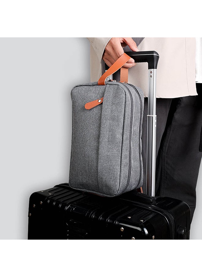 O Ozone Fashionable Large Capacity Toiletry Bag, Foldable Hanging Travel Organizer Bag For Men, Portable Water-resistant Shaving Dopp Kit Bathroom 
- Grey  - Image 4