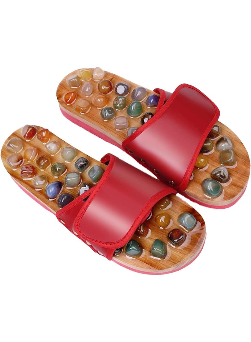 تدليك حذاء القدم تدليك الأحذية الطبيعية حجر الأغات المنزل الضغط الإبر الداخلي القدم الانعكاس القوس العظام دعم Sandals الأحذية - Image 1