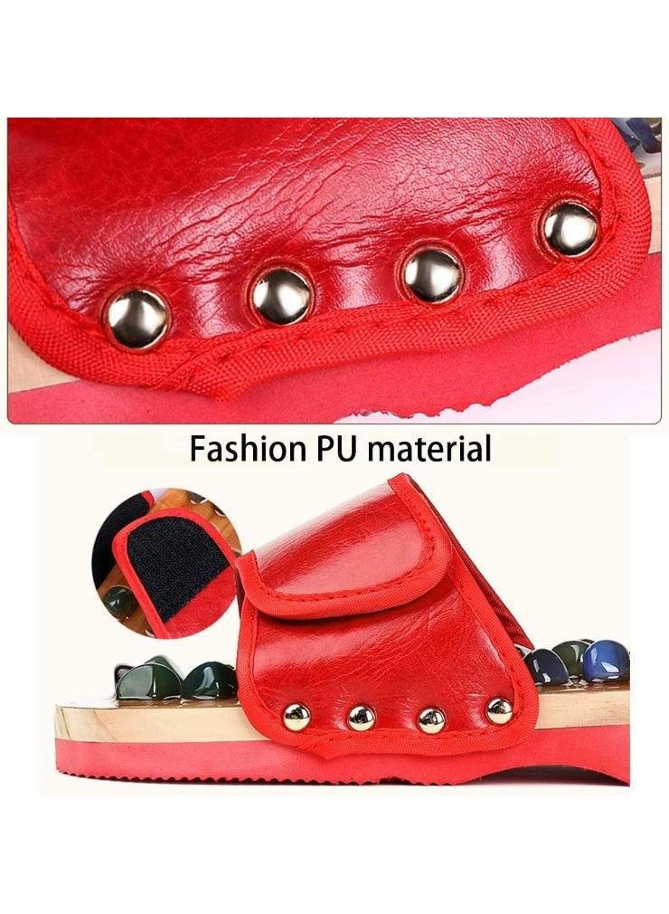 تدليك حذاء القدم تدليك الأحذية الطبيعية حجر الأغات المنزل الضغط الإبر الداخلي القدم الانعكاس القوس العظام دعم Sandals الأحذية - Image 3