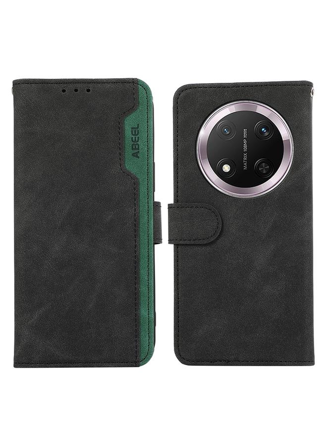 زبون جراب هاتف Honor X9C 5G Global من ABEEL مصنوع من الجلد المغناطيسي RFID بلون كتلة اللون - Image 1