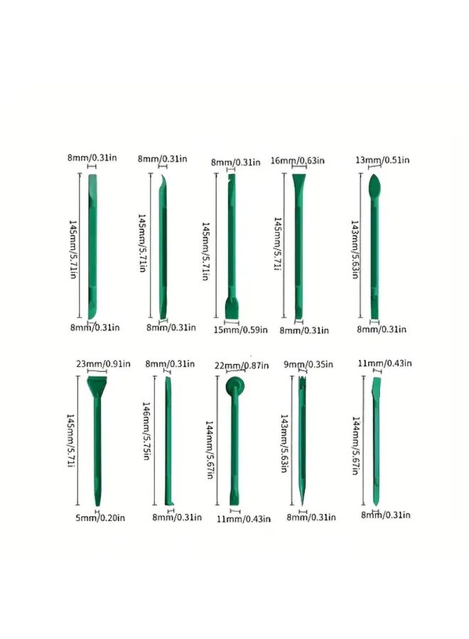 Green 10pcs Plastic Prying Tool Kit for Phone Laptop Computer Repair - Image 3
