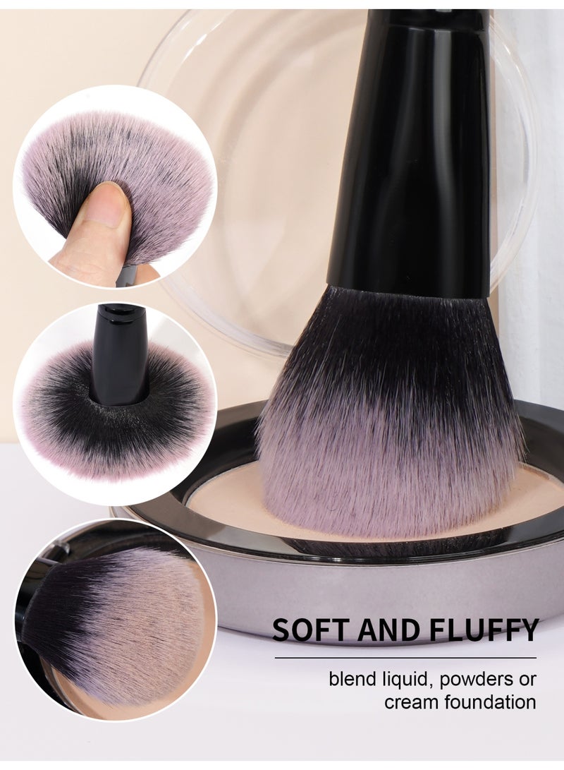 MAANGE فرش مكياج 18 قطعة مجموعة فرش مكياج احترافية مصنوعة من الألياف الصناعية فرش وجه بودرة بلش فرشاة دمج ظلال العيون مدببة مع صندوق هدايا أسود - Image 5