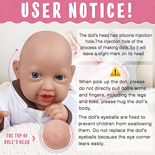 Vollence 16 inch Reborn Silicone Baby Dolls Girl Cute Lifelike Platinum Newborn Silicone Baby Dolls Anti-Stress Toys My Melody for Kid with Gift Box for Kids Age 3+ - Girl - Image 3