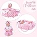 AORI Reborn Baby Dolls Bassinet Foldable Doll Crib Bed Soft Doll Carrier Accessories with Handle for 1722 Inches Newborn Baby Girls Pink - Image 4
