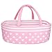 AORI Reborn Baby Dolls Bassinet Foldable Doll Crib Bed Soft Doll Carrier Accessories with Handle for 1722 Inches Newborn Baby Girls Pink - Image 2