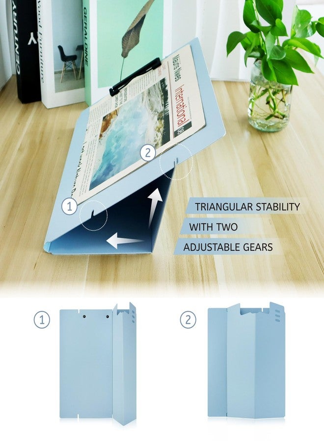 GAUENEEN Free Standing Clipboard and Desktop Stand with Adjustable Buckles Easel Back - Foldable Stand and Document Holder for School, Office and Business Use (9.37 x 12.6 inches) (Blue) - Image 5