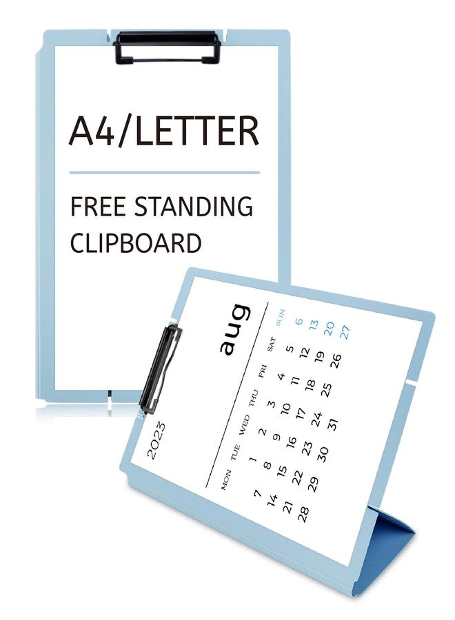 GAUENEEN Free Standing Clipboard and Desktop Stand with Adjustable Buckles Easel Back - Foldable Stand and Document Holder for School, Office and Business Use (9.37 x 12.6 inches) (Blue) - Image 1
