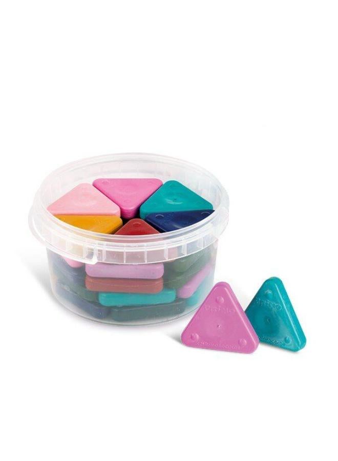 بريمو وعاء يحتوي على 30 قلم تلوين شمعي مثلثي بألوان الباستيل - Image 2