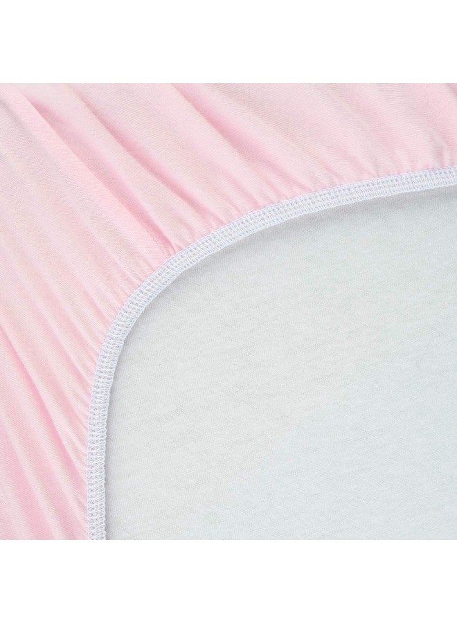 SHEETWORLD.COM SheetWorld Fitted Pack N Play Playard Sheet Compatible with Maxi COSI Swift Play Yard 31 x 39 inches, 100% Cotton Jersey, Hypoallergenic, Butter Soft, Baby Pink, Made in USA - Image 1