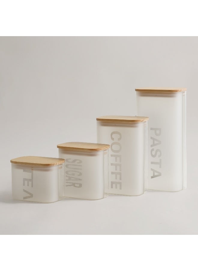 ALBERTO مجموعة 4 قطع من حاويات زجاجية بوروسيليكات مع غطاء خشبي - Image 1