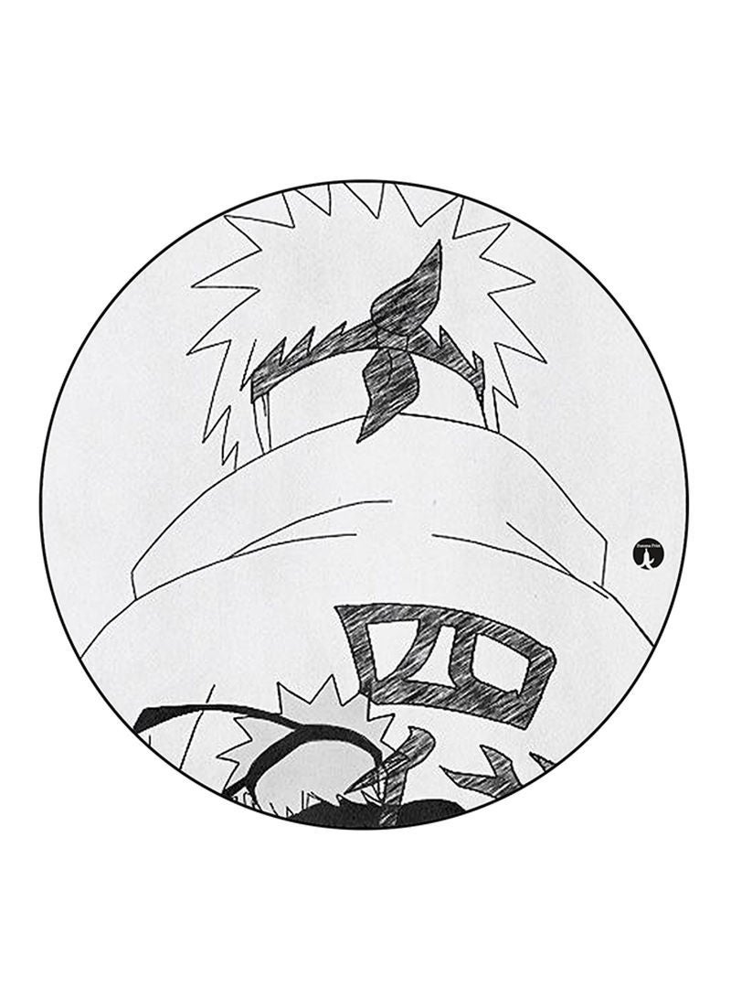 The Anime Naruto Printed Mouse Pad Round  Multicolour