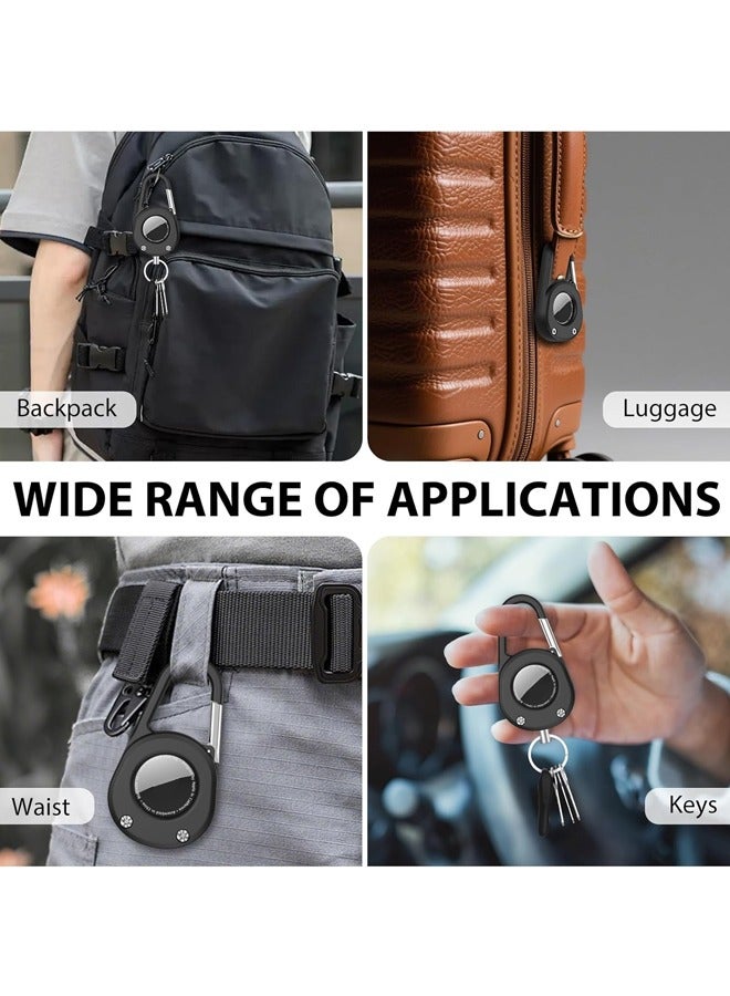 Air Tag Keychain with Carabiner,Thick Hard PC Air Tag Holder,IPX8 Waterproof,Secure Lock,Universal Wheel Key Chain - Image 5