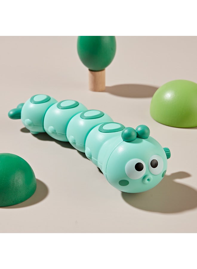 Children's Winding Wind-up Caterpillar Toy Swing Reptile Moving And Running Worm Stall Wholesale-Color:Clockwork Caterpillar-Green (bagged)  - Image 1