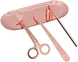 MUXSAM 4 in 1 Candle Accessory Set - Candle Wick Trimmer, Candle Wick Dipper, Candle Wick Snuffer, Storage Tray Plate, - Image 1